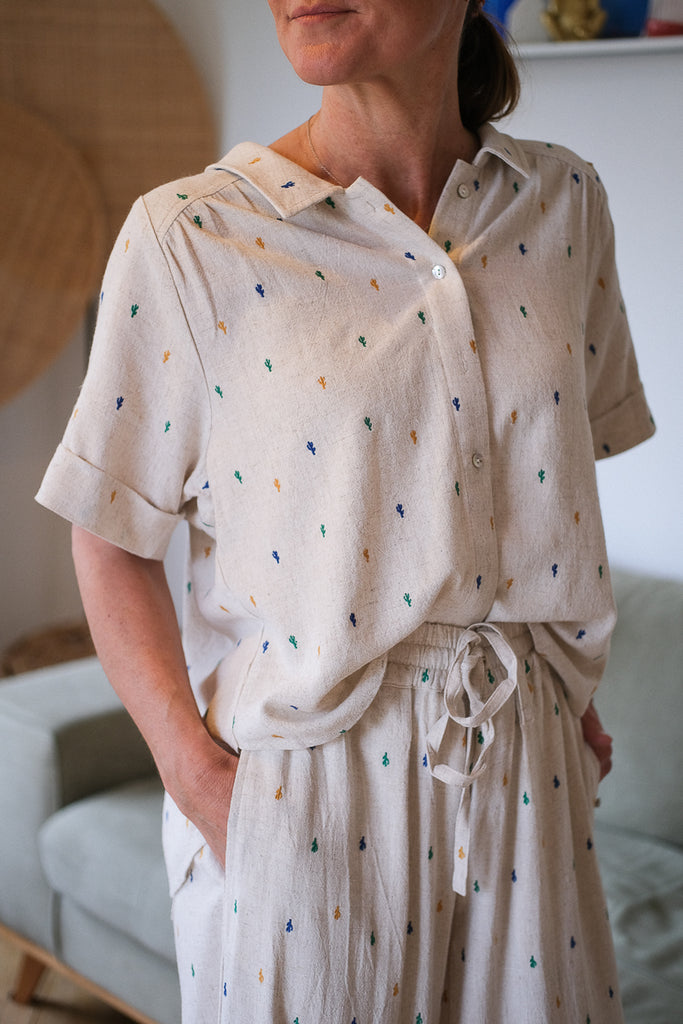 Blouse Mudra cactus, couleur beige, marque Rue Mazarine