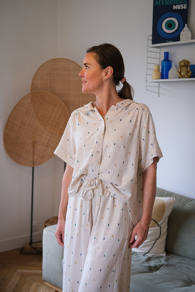 Blouse Mudra cactus, couleur beige, marque Rue Mazarine