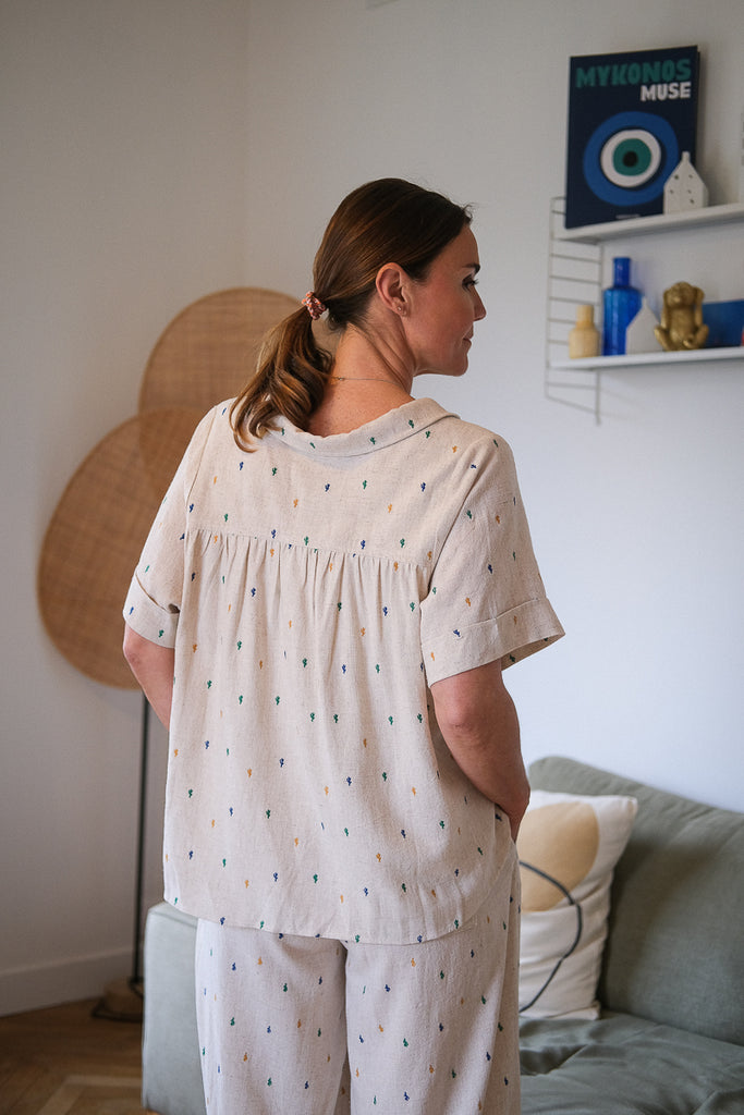 Blouse Mudra cactus, couleur beige, marque Rue Mazarine