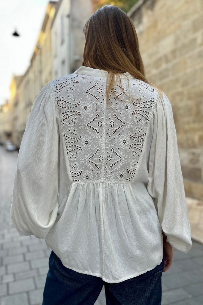 Blouse Vityra, couleur blanc, marque Vila, manches longues