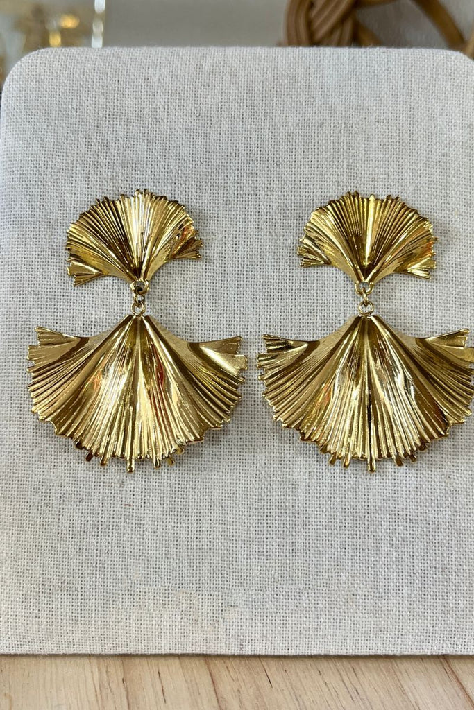 Boucles d'oreilles Laure, couleur doré, matière acier inoxydable