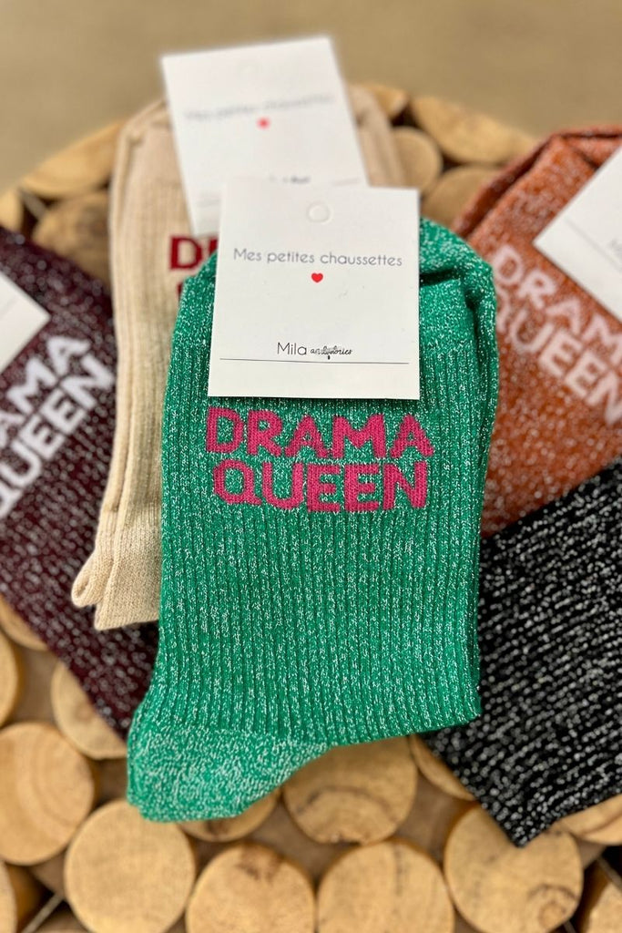 Chaussettes Drama Queen, 5 coloris, paillettes