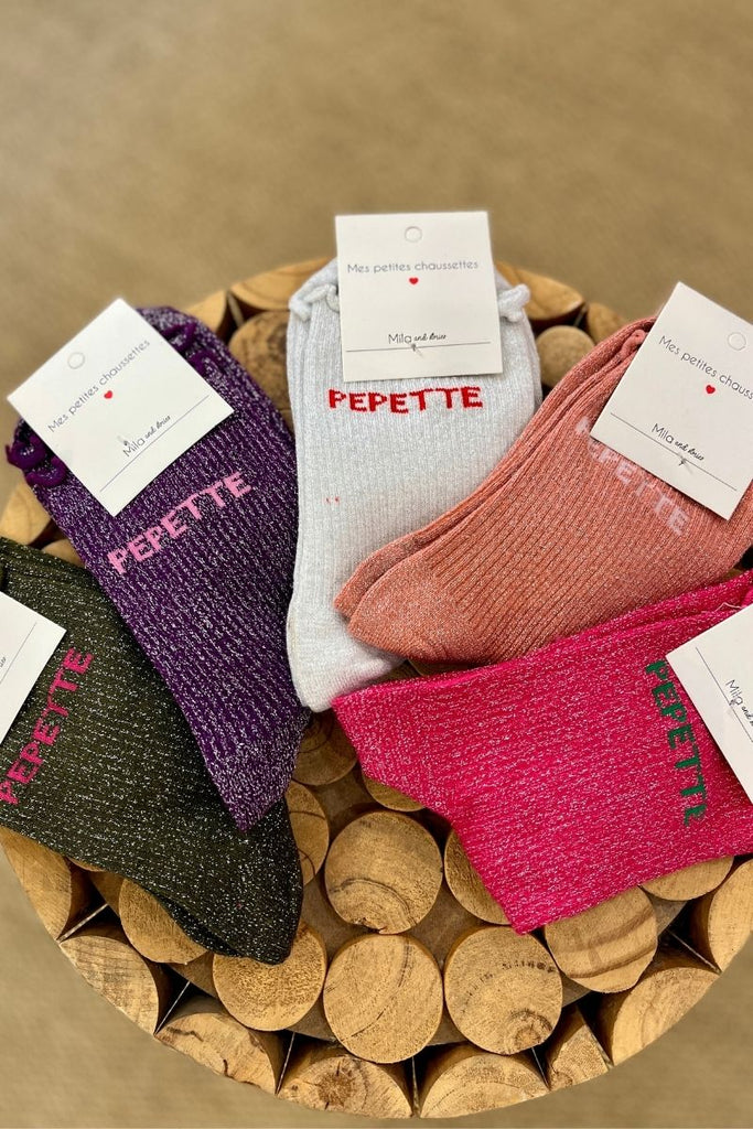 Chaussettes Pepette, 5 coloris, paillettes