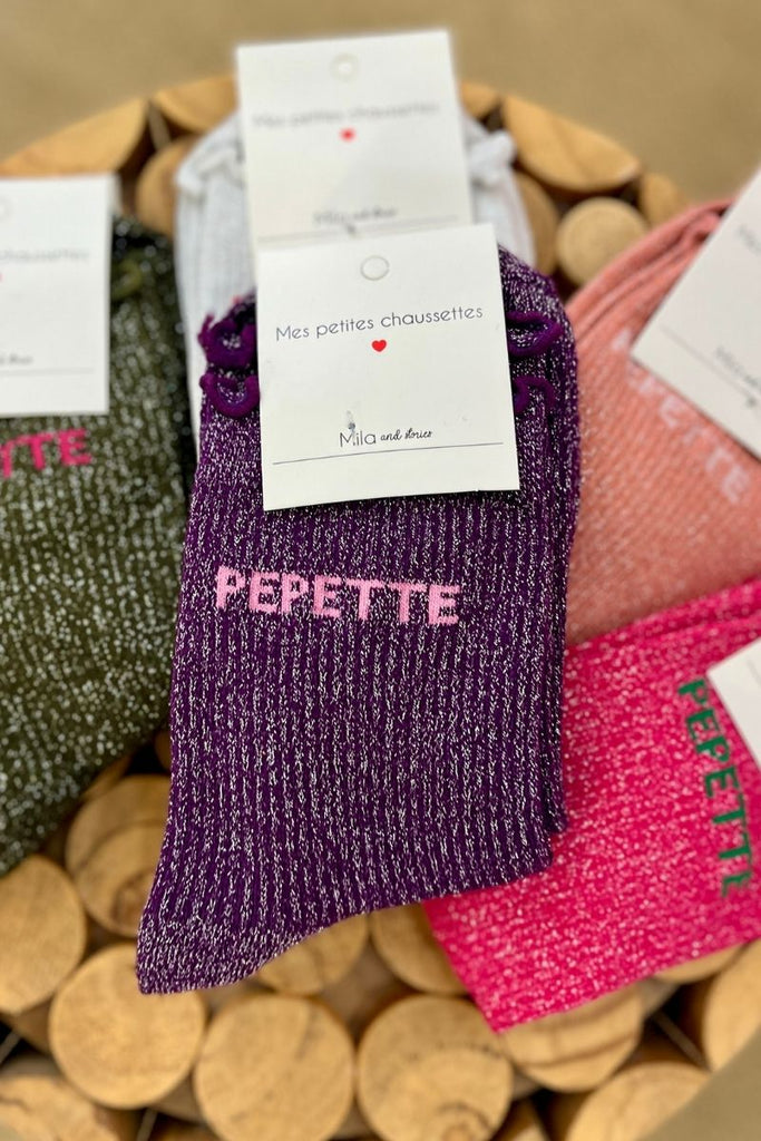 Chaussettes Pepette, 5 coloris, paillettes
