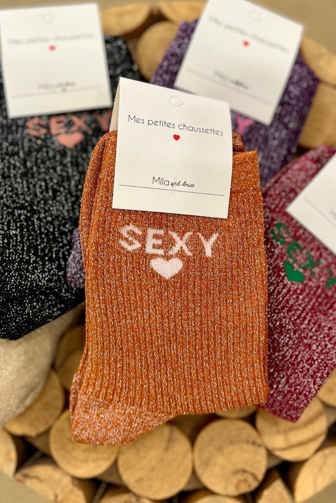 Chaussettes Sexy, paillettes, 5 coloris