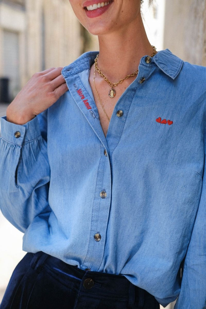 Chemise Ihbarcy, couleur bleu, marque Ichi
