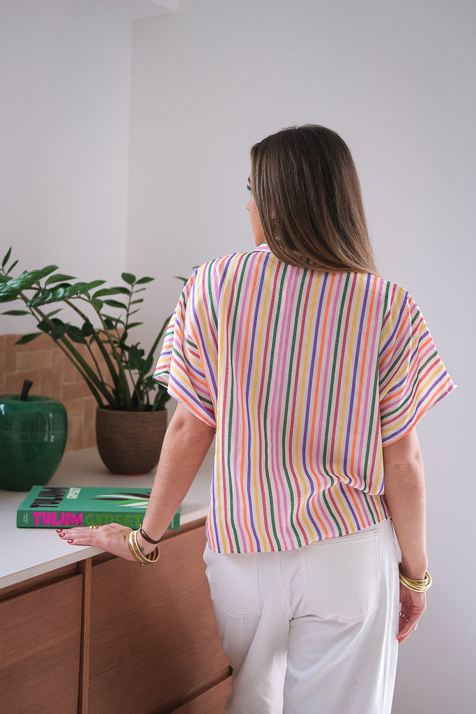 Chemise Caraibes, couleur multicolore, marque Laure et Max, manches courtes
