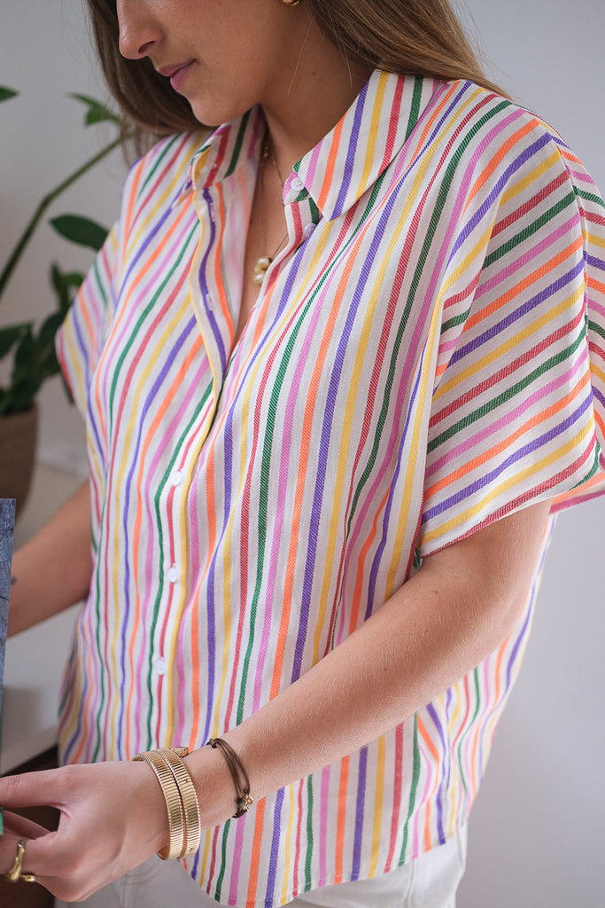 Chemise Caraibes, couleur multicolore, marque Laure et Max, manches courtes