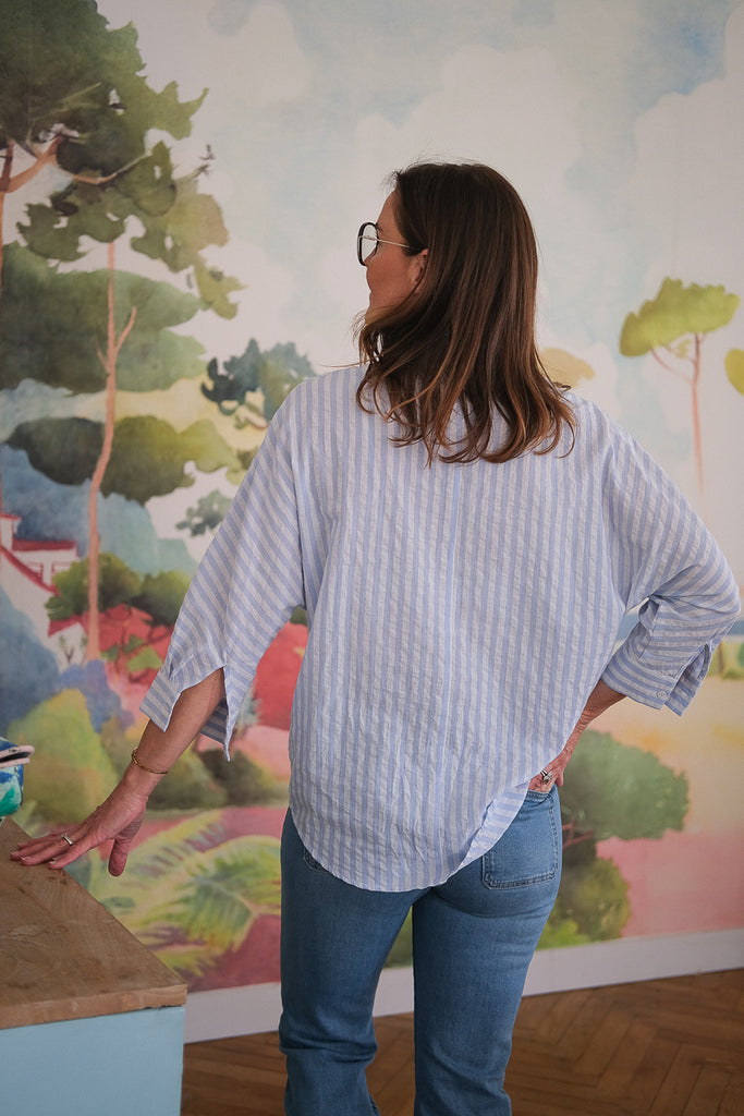 Chemise Contis, couleur bleu, marque Laure + Max