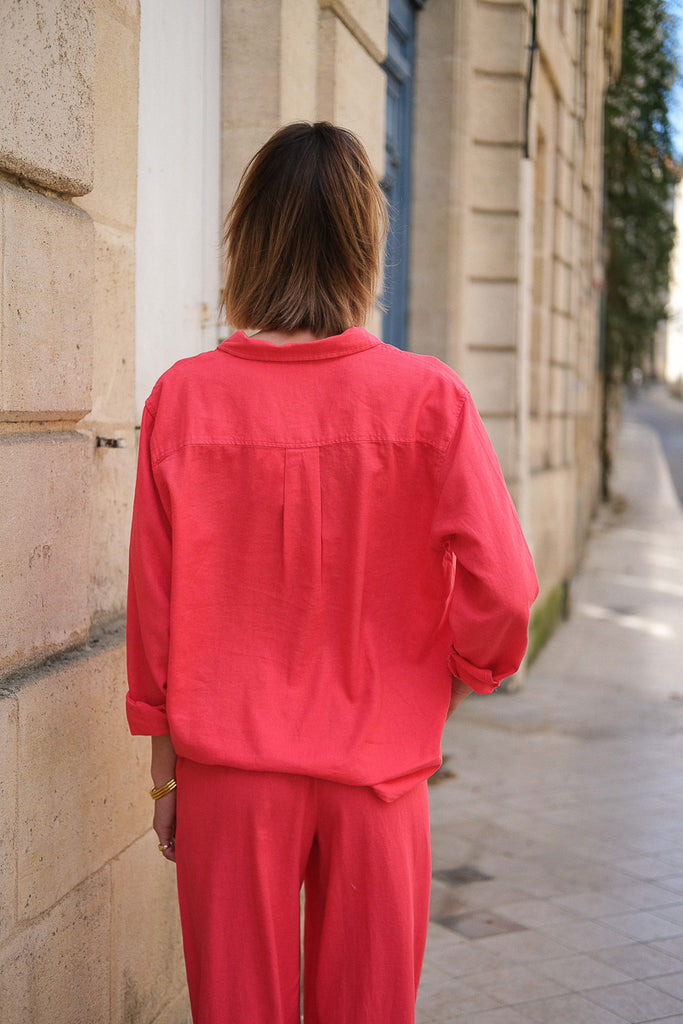Chemise Ihlinno, couleur corail, marque Ichi
