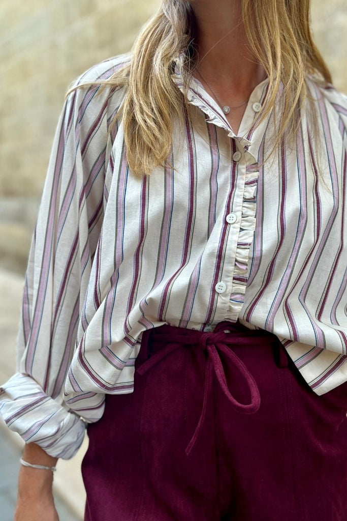 Chemise Molly, couleur crème, marque Frnch, manches longues, matière coton