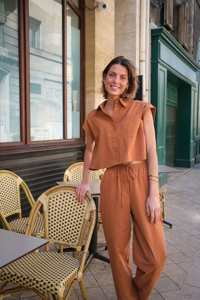 Chemise Rise, couleur terre, marque Grace & Mila