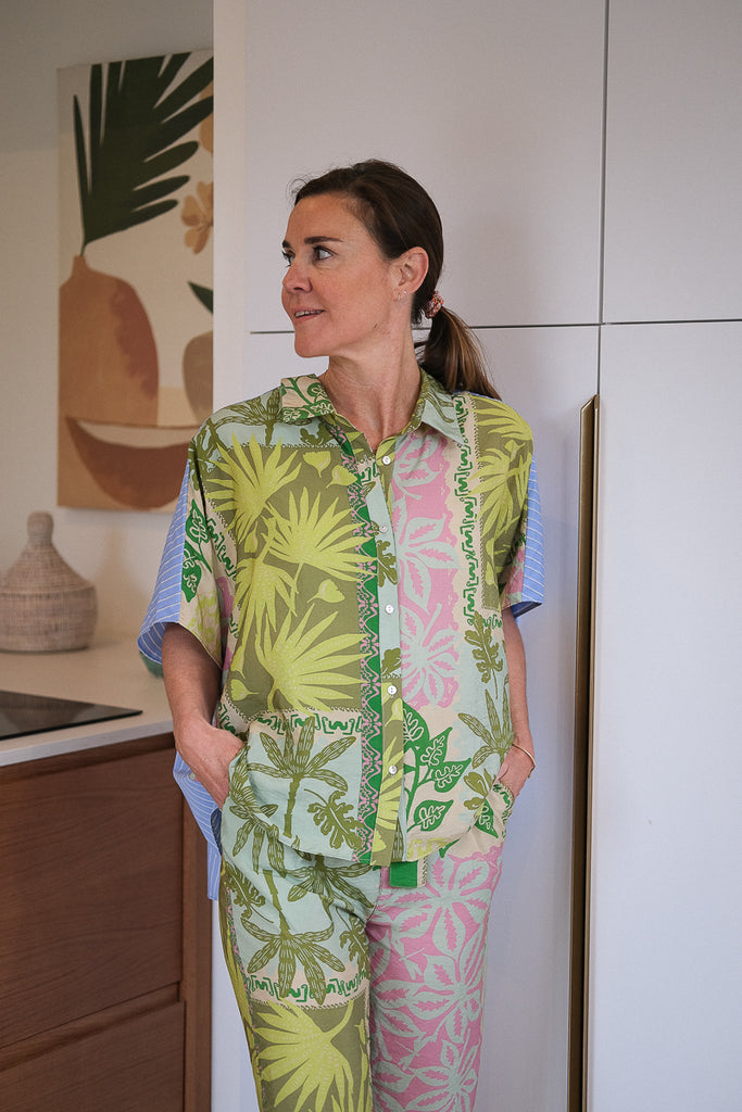 Chemise Romina, couleur verte, marque Orfeo