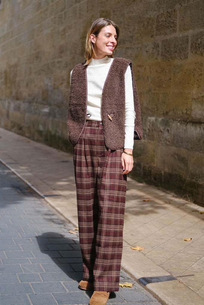 Gilet Ihgozima, couleur chocolat, marque Ichi
