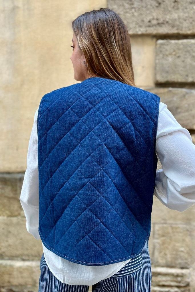 Gilet Baudelaire, couleur bleu, marque Frnch, sans manches