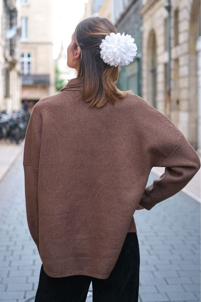 Gilet Camelia, couleur chocolat, marque Orfeo