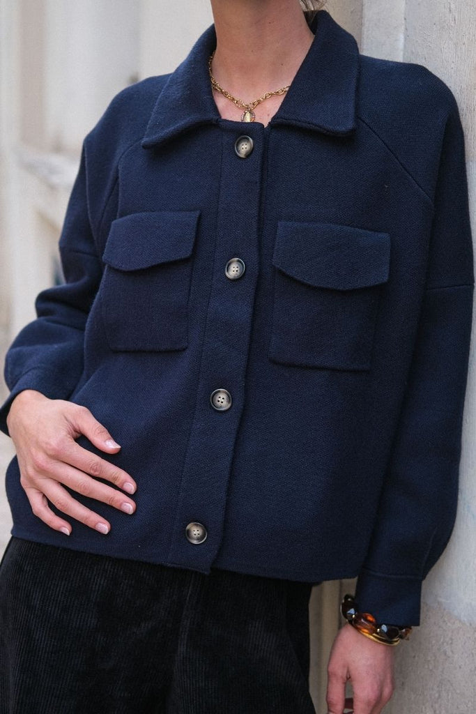 Gilet Camelia, couleur marine, marque Orfeo