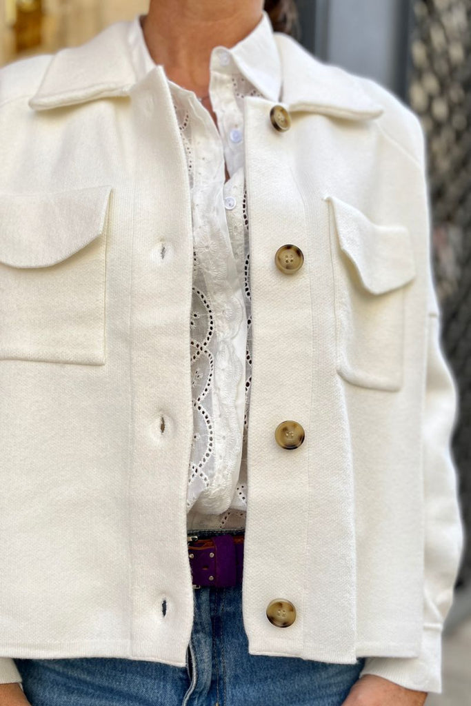 Gilet Camelia, marque Orfeo, 3 coloris : ecru, kaki et marine