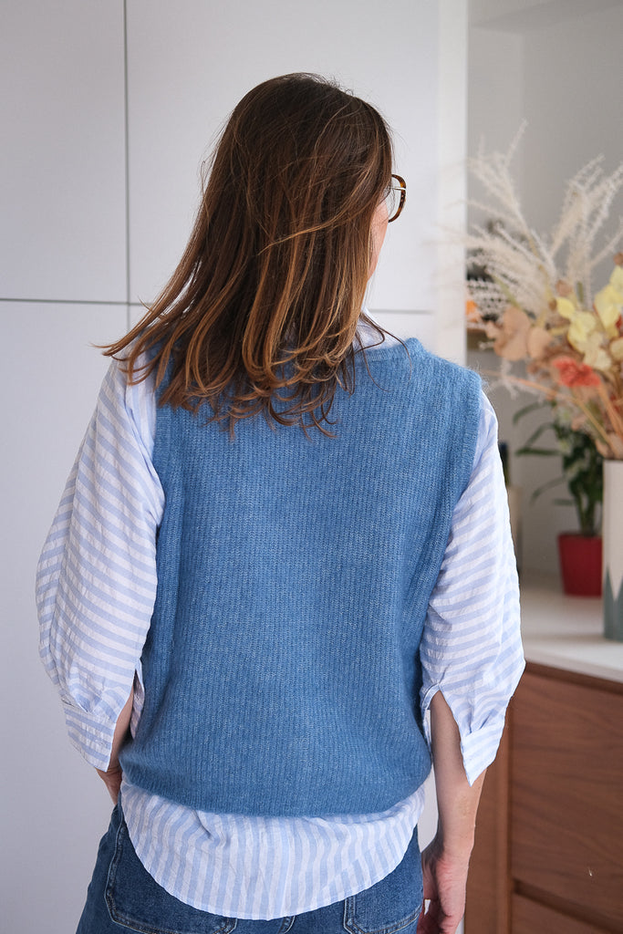 Gilet Meliza, couleur bleu, marque Frnch
