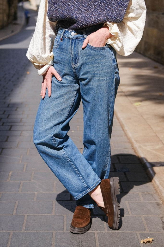 Jean Lena, couleur bleu, marque F.A.M