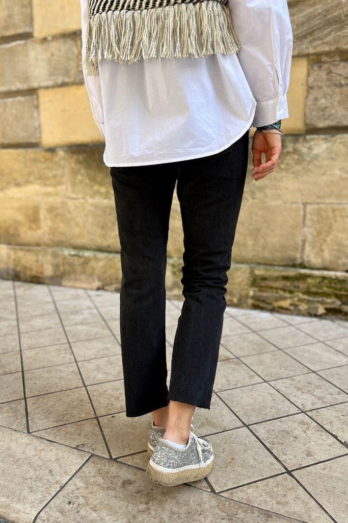 Jean Patricia, couleur noir, marque FAM, coupe mom 