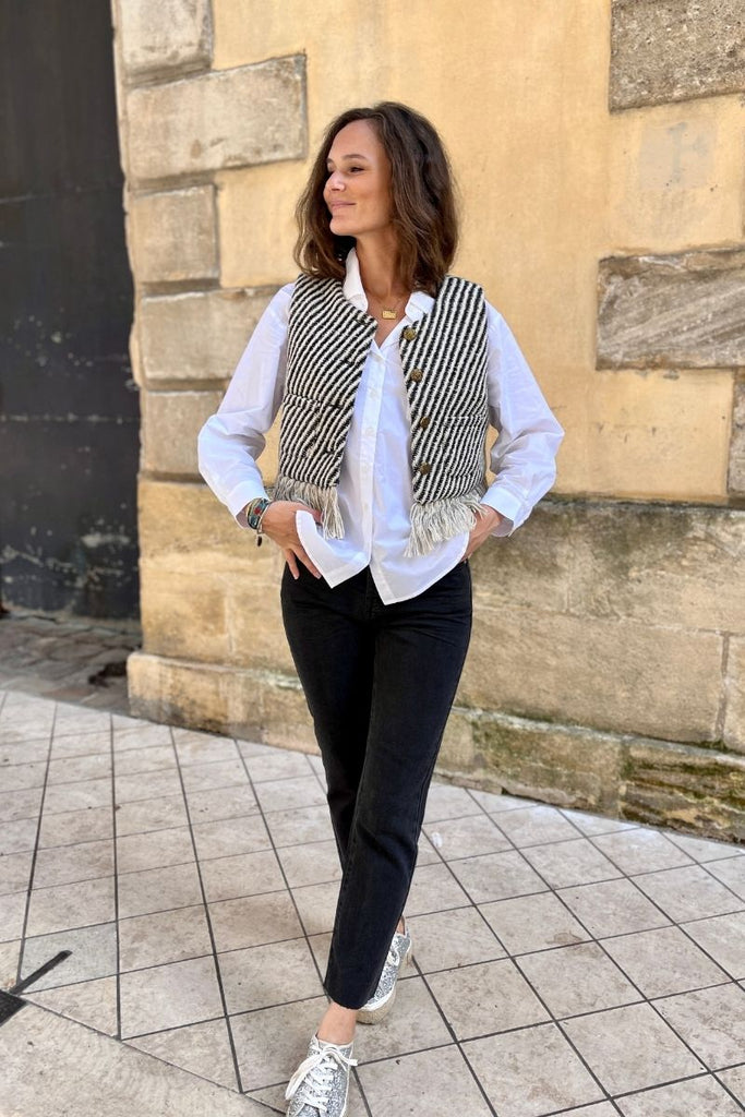 Jean Patricia, couleur noir, marque FAM, coupe mom 
