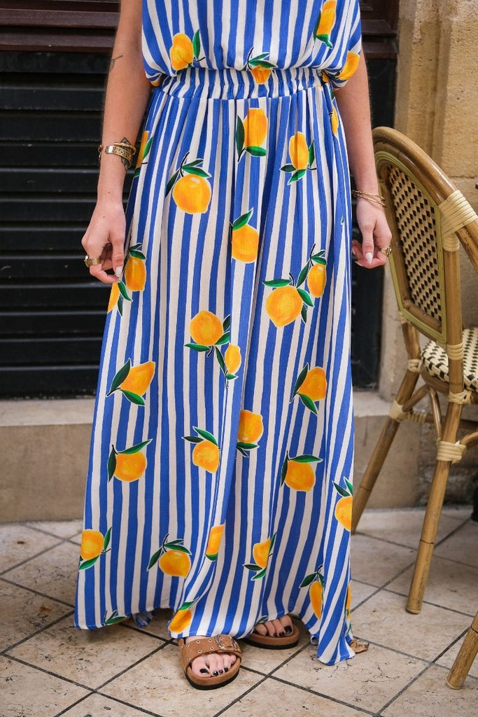 Jupe Citrus, couleur bleu, matière coton