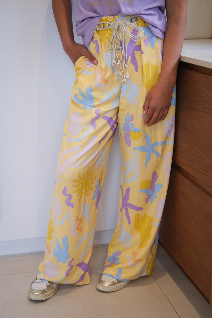 Pantalon Camille, couleur jaune, marque Orfeo