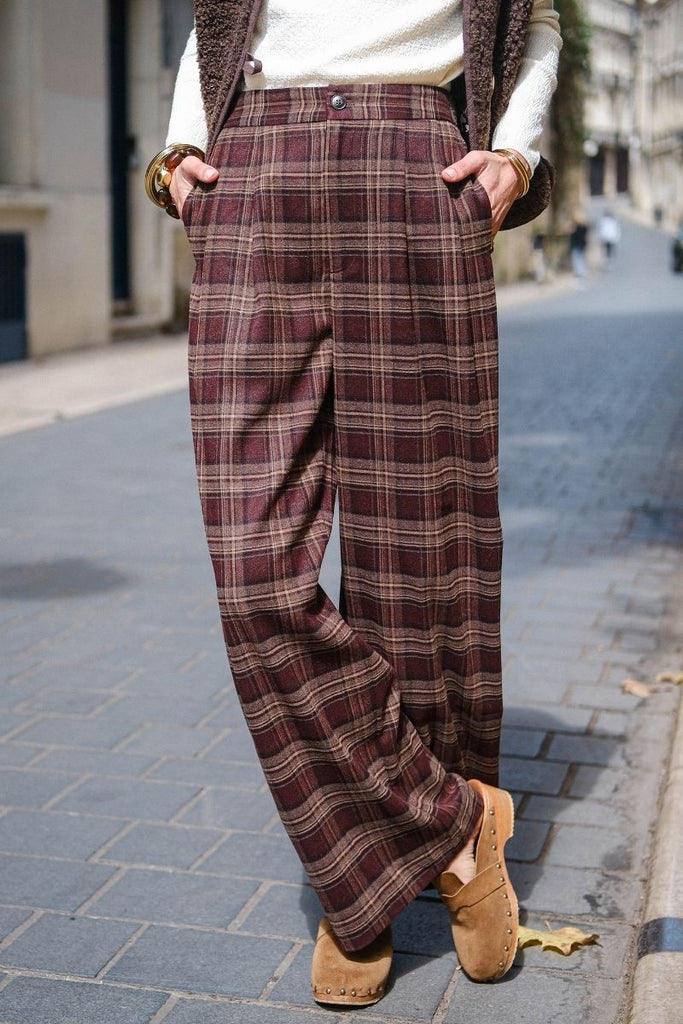 Pantalon Carla, couleur bordeaux, marque See U Soon