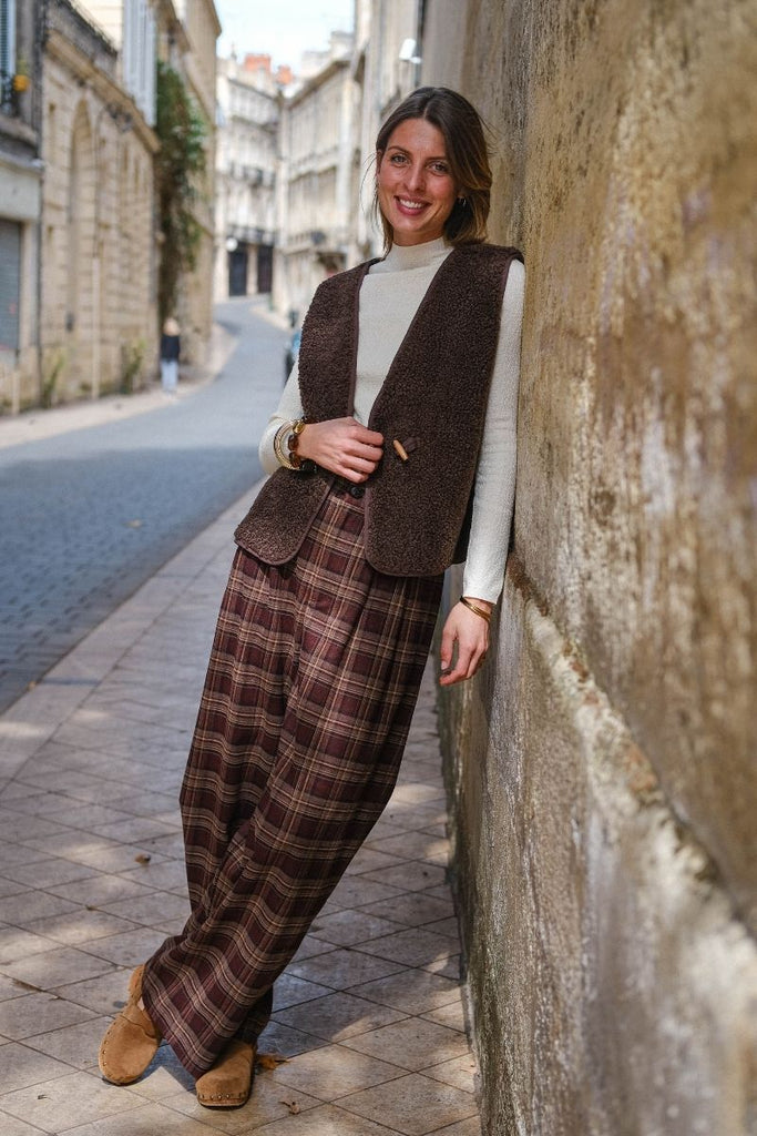 Pantalon Carla, couleur bordeaux, marque See U Soon