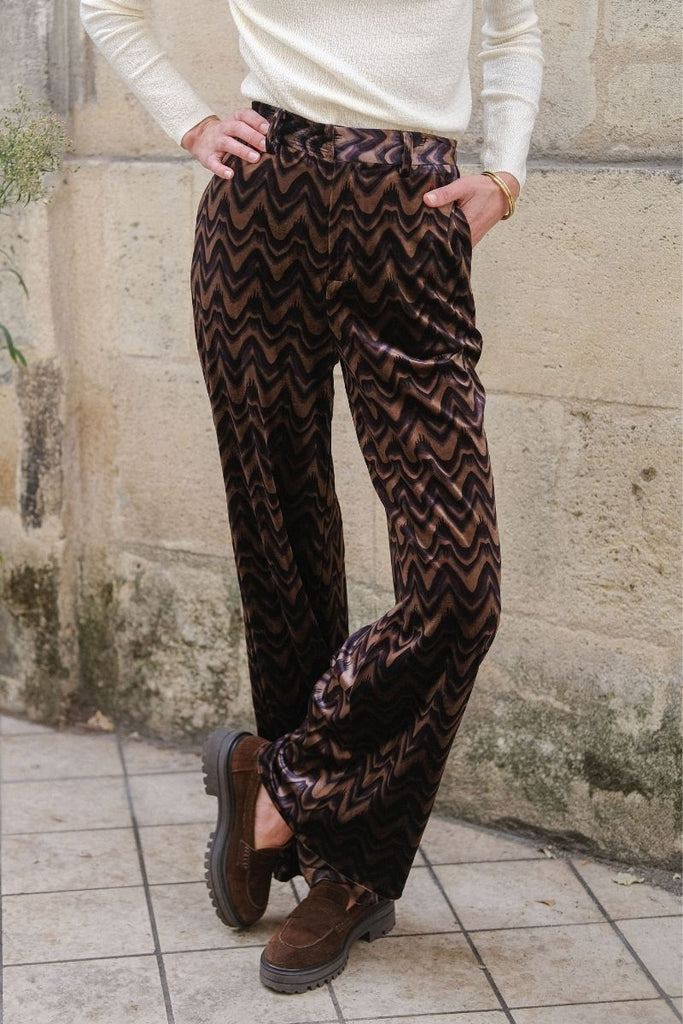 Pantalon Dania, couleur marron, marque See U Soon