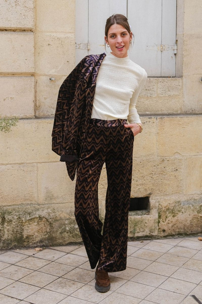 Pantalon Dania, couleur marron, marque See U Soon