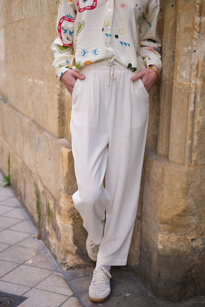 Pantalon Luka, couleur beige, marque The Korner
