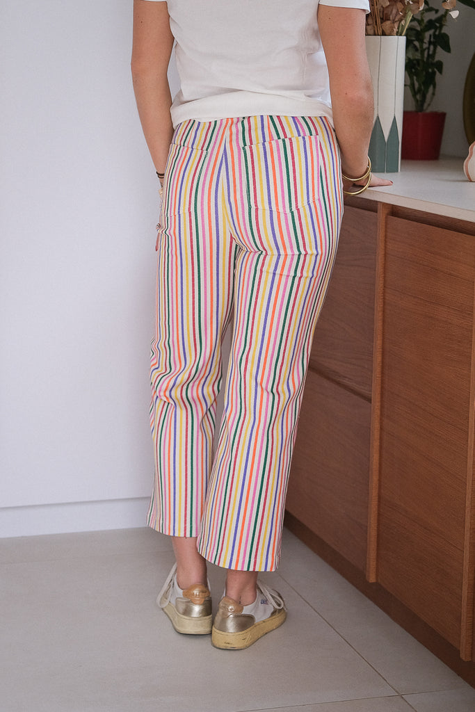 Pantalon Palon, couleur multicolore, motif rayure, marque Laure + Max