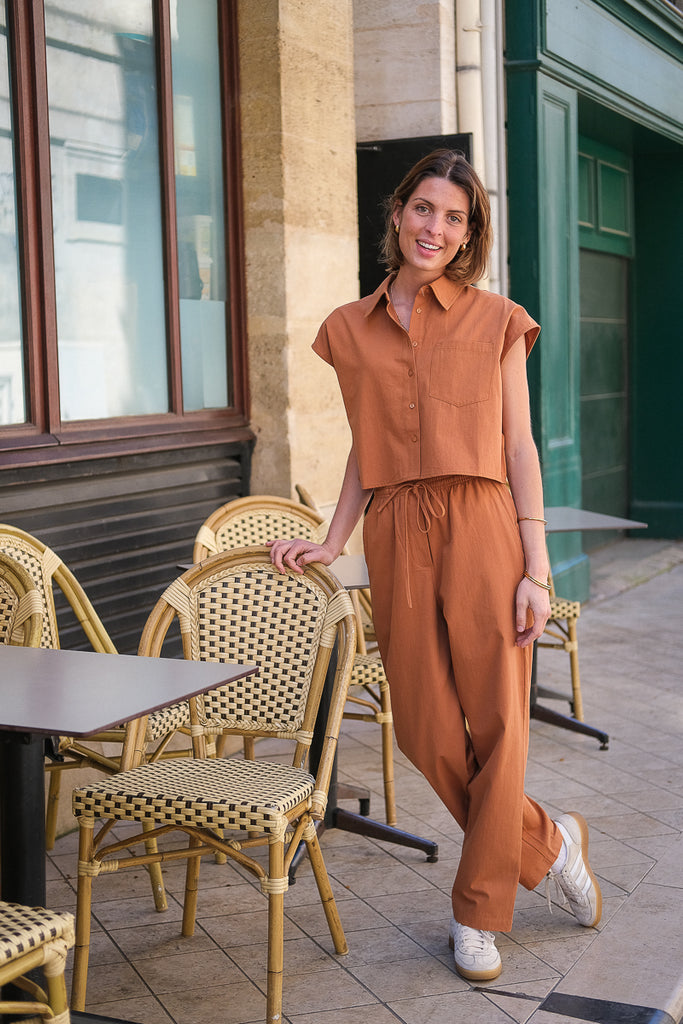Pantalon Rhode, couleur terre, marque Grace & Mila