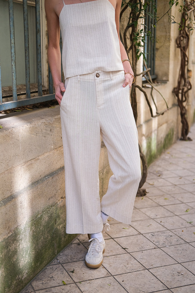 Pantalon Romain, couleur beige, marque Grace & Mila