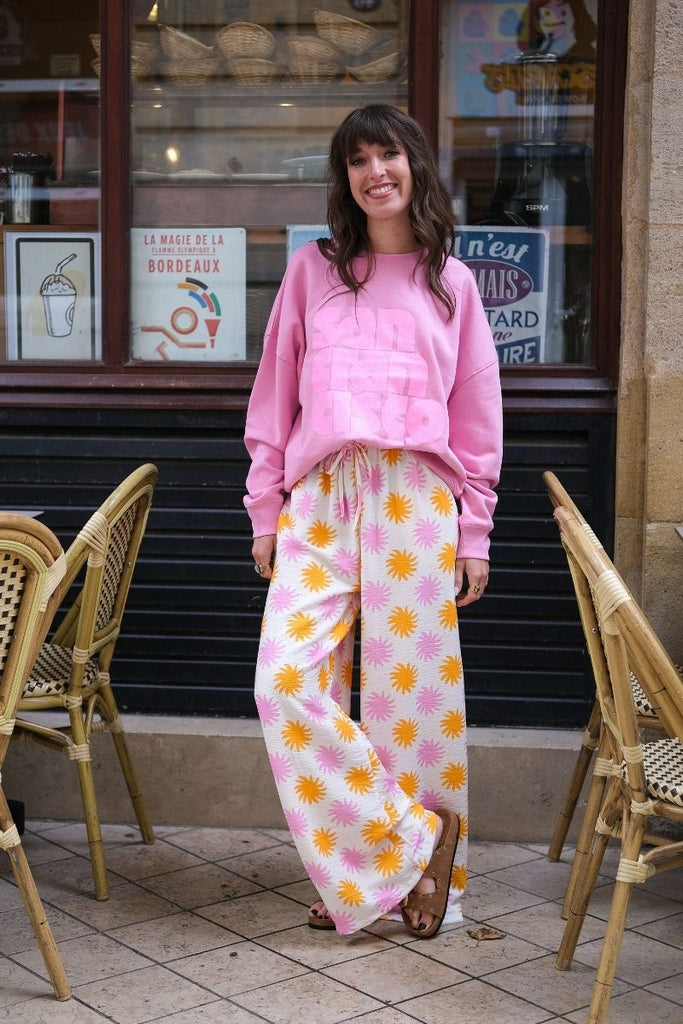 Pantalon Soleia, couleur écru, taille élastique