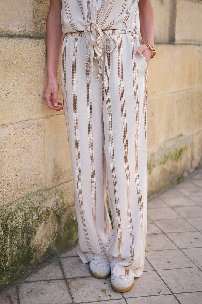 Pantalon Viprisilla, couleur beige, marque Vila