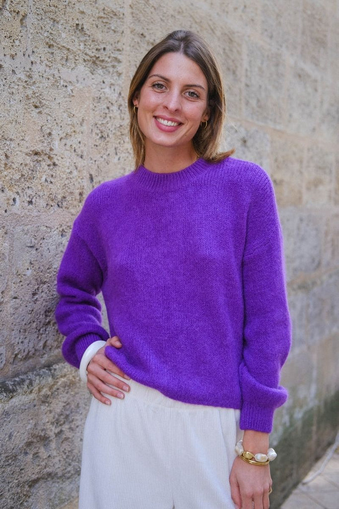 Pull Mia, couleur violet, marque Laure + Max
