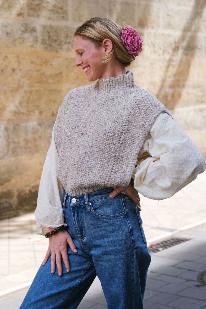 Pull Solarium, couleur beige, marque Rue Mazarine