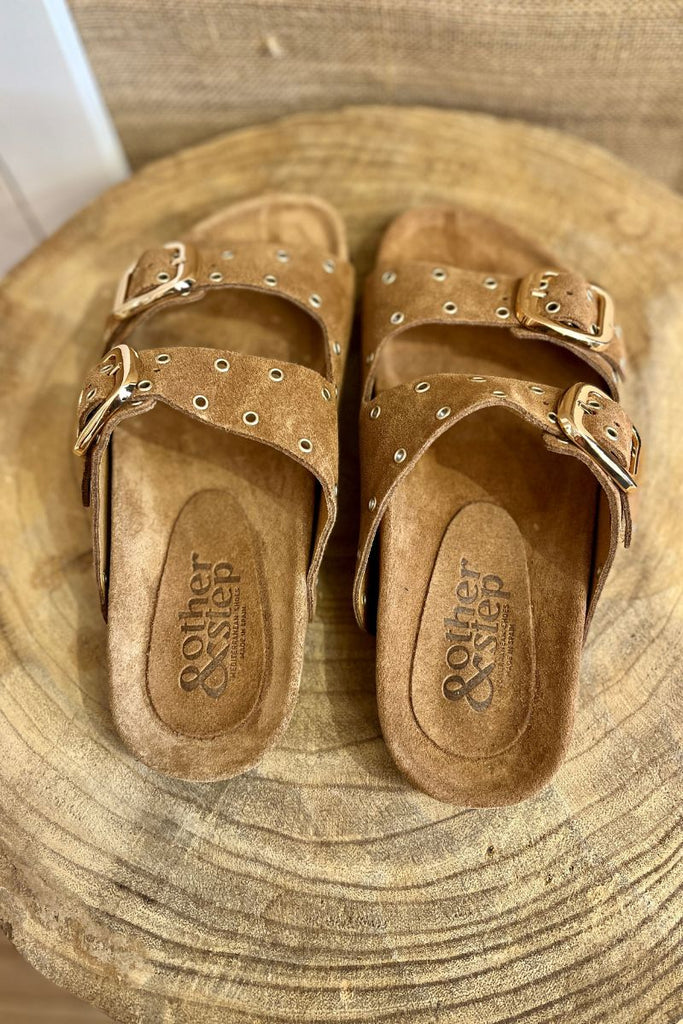 Sandales Lana, couleur camel, double brides