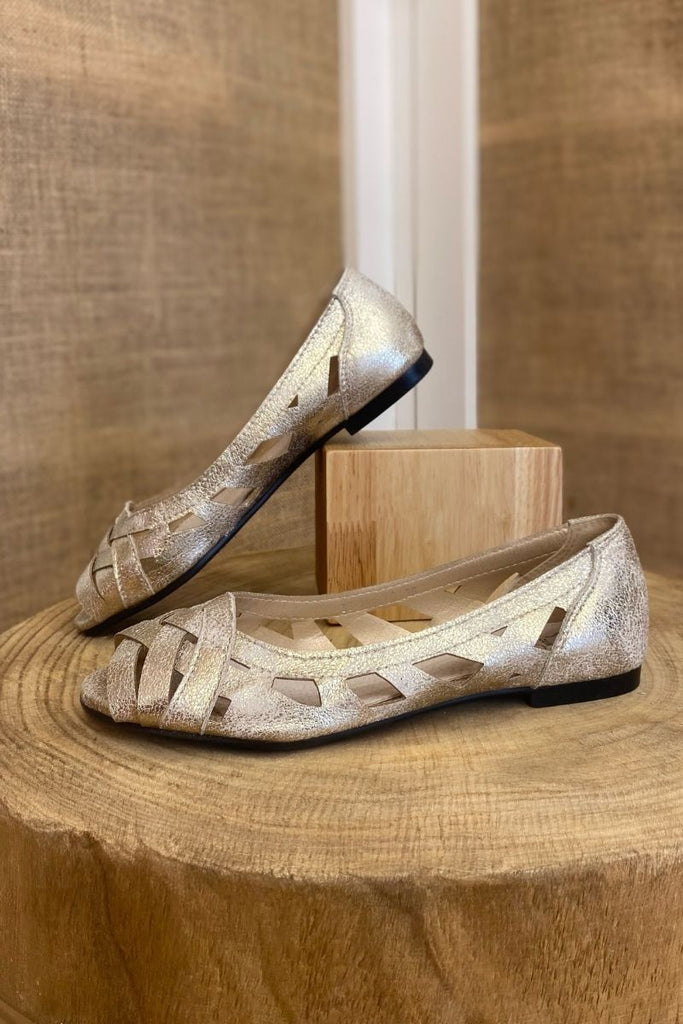 Sandales Peneloppe, couleur doré, semelle intérieure en cuir, sandales petit prix