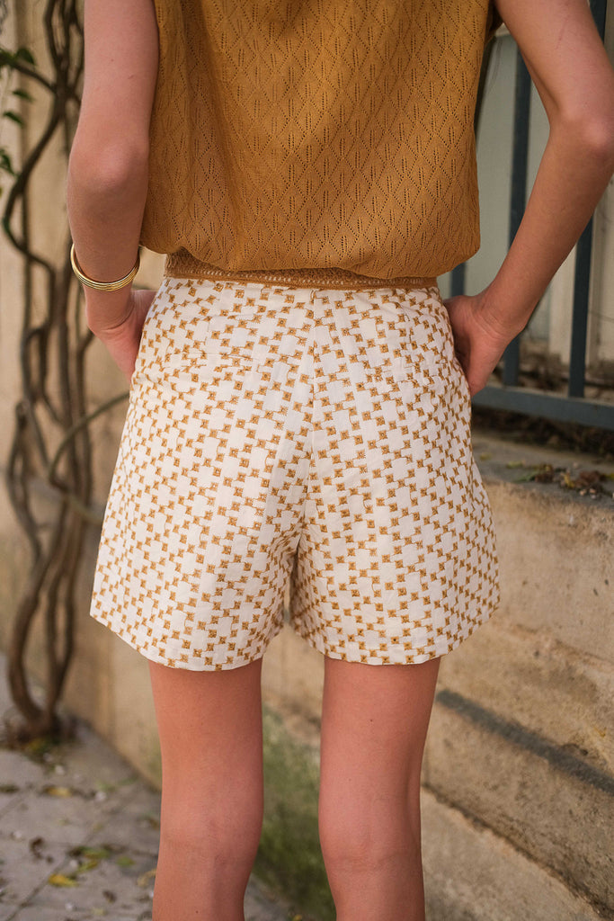 Short Visumira, couleur beige, marque Vila