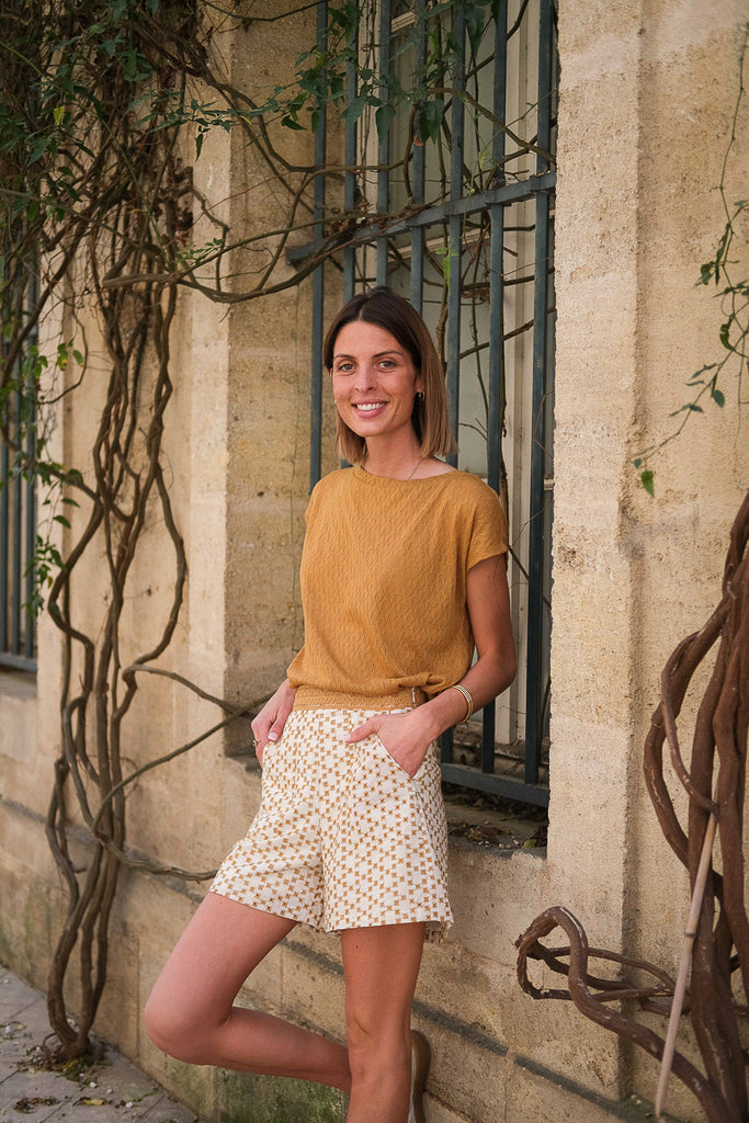 Short Visumira, couleur beige, marque Vila