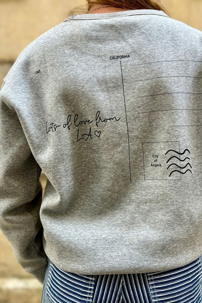 Sweat Vimaldea, couleur gris, marque Vila, manches longues, encolure ronde