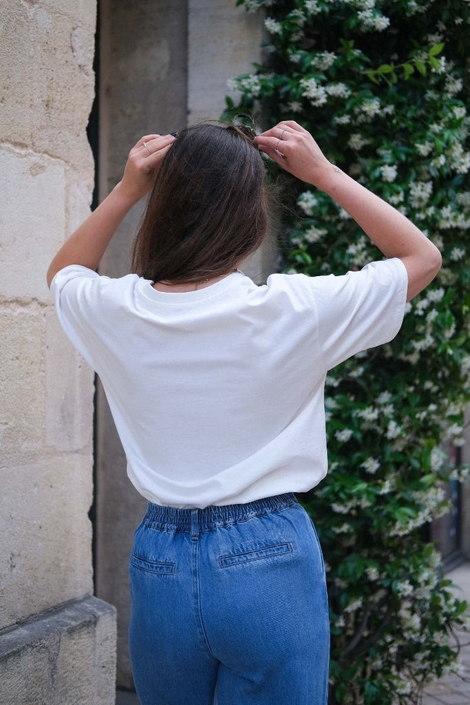 T-shirt Tropicana, couleur blanc, manches courtes