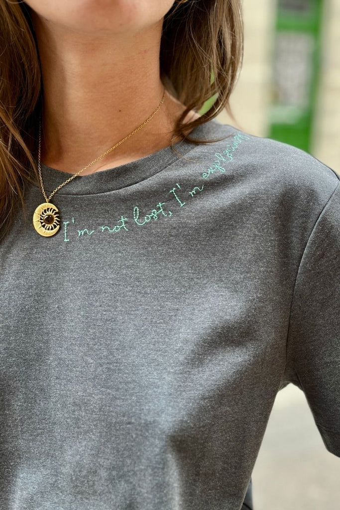 T-shirt Videddy, couleur gris foncé, marque Vila, manches longues, col rond