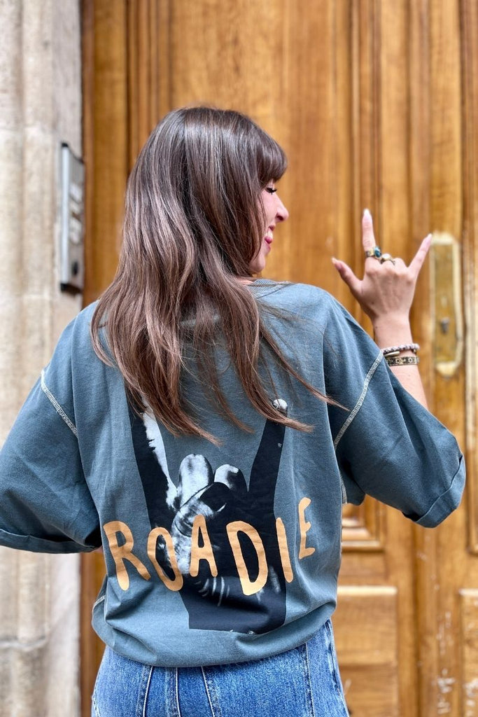 T-shirt Virubie, couleur gris foncé, marque Vila, manches courtes, col rond
