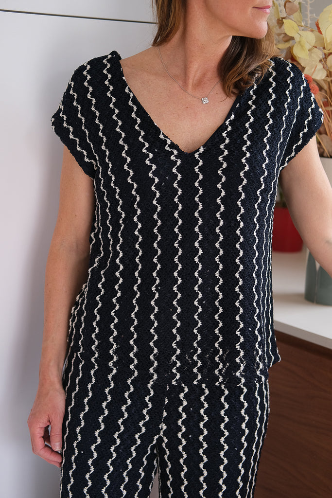 Top Viellen, couleur marine, marque Vila