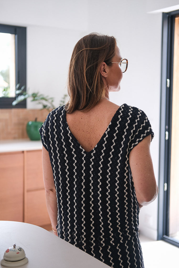 Top Viellen, couleur marine, marque Vila